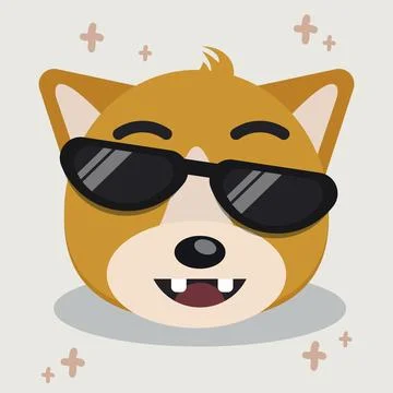 Cute dog face cartoon vector illustration. Suitable for sticke, landing pag.. Stock Illustration