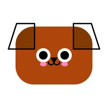 Cute dog face. Dog pet isolated on white Stock Illustration