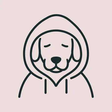 Cute dog face vector drawing with clean hand drawn outline illustration イラスト素材