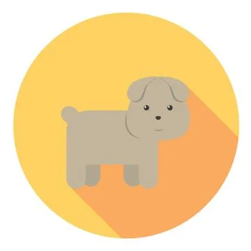 Cute Dog Flat Icon Stock Illustration