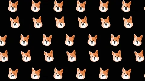 A cute dog head  animated pattern design Stock-Footage 235417357