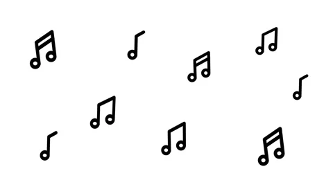 Cute Dog Musical Notes Sticker with Scattered Melody Stock Footage 335592197