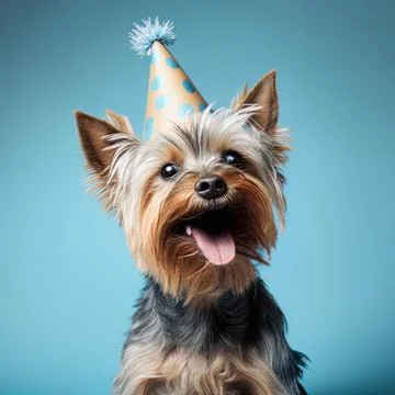 Cute dog with a party hat Stock-Illustration