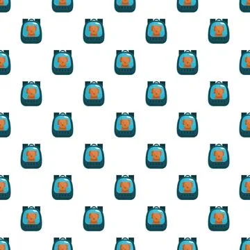 Cute dog in pet carrier backpack pattern Stock Illustration
