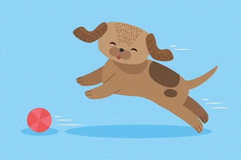 Cute dog playing Stock Illustration