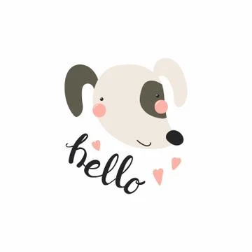 Cute dog portrait Stock Illustration