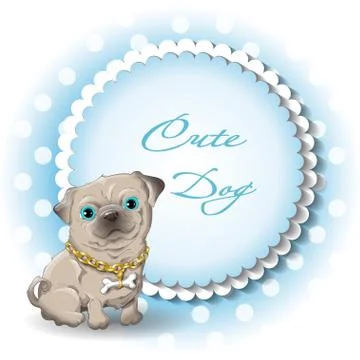 Cute dog pug vector Stock Illustration