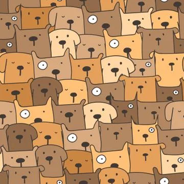 Cute dog seamless pattern background. Vector illustration. Stock Illustration