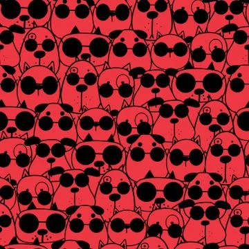 Cute dog seamless pattern background. Vector illustration. Stock Illustration