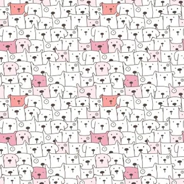 Cute dog seamless pattern background. Vector illustration. Stock Illustration