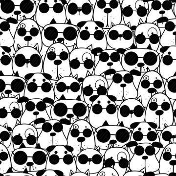 Cute dog seamless pattern background. Vector illustration. Stock Illustration