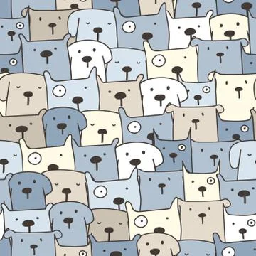 Cute dog seamless pattern background. Vector illustration. Stock Illustration
