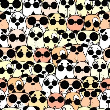 Cute dog seamless pattern background. Vector illustration. Stock Illustration