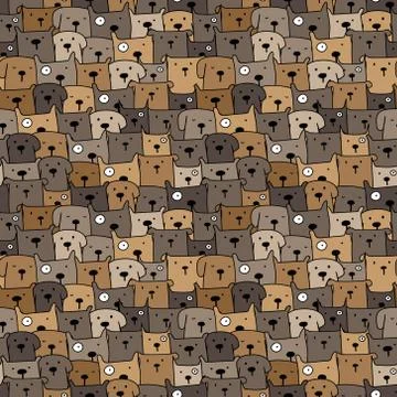 Cute dog seamless pattern background. Vector illustration. Stock Illustration