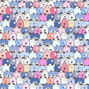 Cute dog seamless pattern background. Vector illustration. Stock Illustration