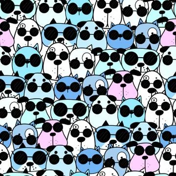 Cute dog seamless pattern background. Vector illustration. Stock Illustration