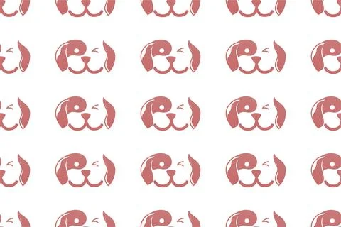 Cute dog seamless pattern background Illustrazione stock