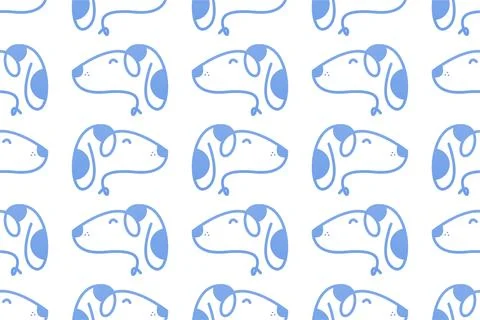 Cute dog seamless pattern background Stock Illustration