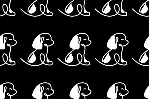 Cute dog seamless pattern background Stock Illustration