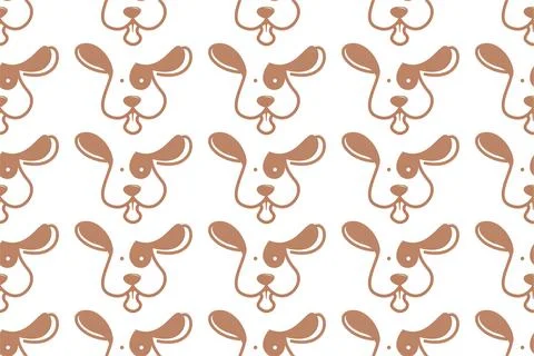 Cute dog seamless pattern background Stock Illustration