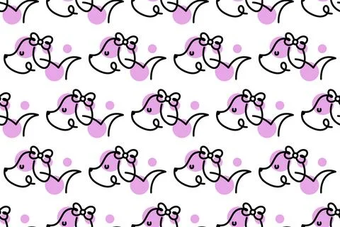 Cute dog seamless pattern background Stock Illustration