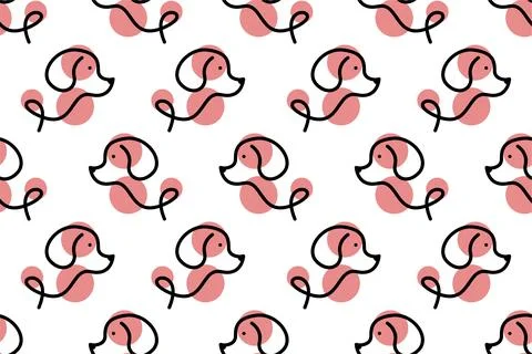 Cute dog seamless pattern background Stock Illustration