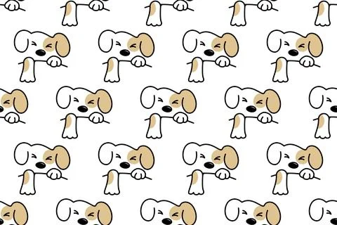 Cute dog seamless pattern background Stock Illustration