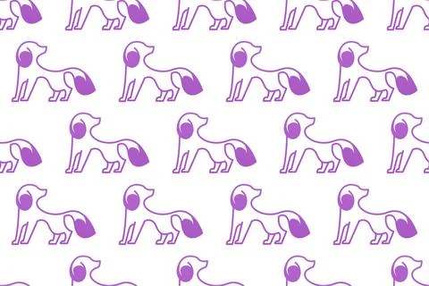 Cute dog seamless pattern background Stock Illustration