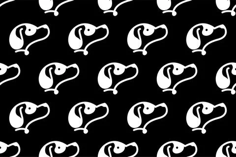 Cute dog seamless pattern background Stock Illustration