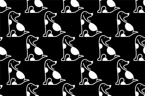 Cute dog seamless pattern background Stock Illustration