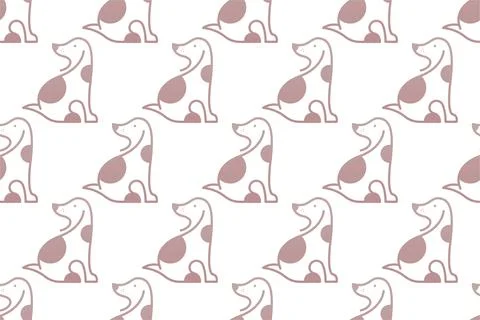 Cute dog seamless pattern background Stock Illustration