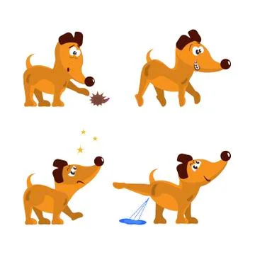 Cute dog set Stock Illustration