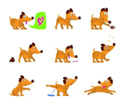 Cute dog set Stock Illustration