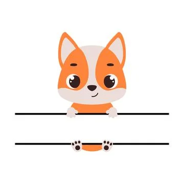 Cute dog split monogram. Funny cartoon character for shirt, scrapbooking Stock Illustration