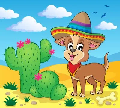 Cute dog theme image - illustration. Stock Illustration