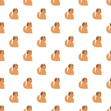 Cute dog vector seamless pattern repeating background 스톡 일러스트