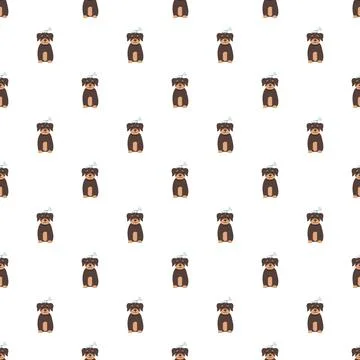 Cute dog wearing bone hat seamless pattern background Illustrazione stock