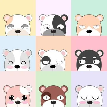 Cute Dogs pattern, different dogs seamless wallpaper. Stock Illustration