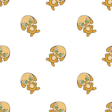 Cute Dogs Seamless Pattern. Digital Paper with Hand Drawn Puppy Illustration. Stock Illustration