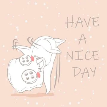 Cute doll is greeting. Stock Illustration