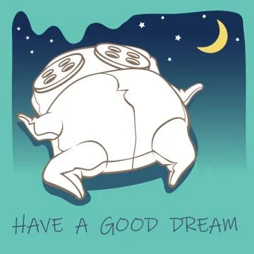 Cute doll is sleeping. Stock Illustration