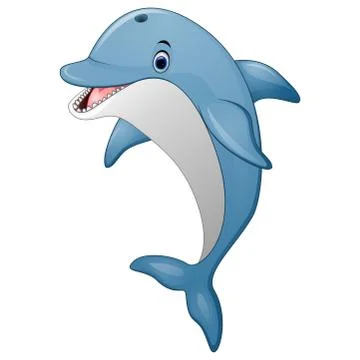 Cute dolphin cartoon Stock Illustration