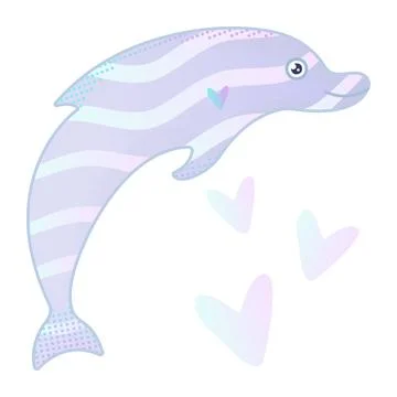 Cute dolphin, gradient illustration Stock Illustration