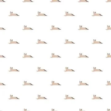 Cute domestic cat seamless repeat pattern background Stock Illustration