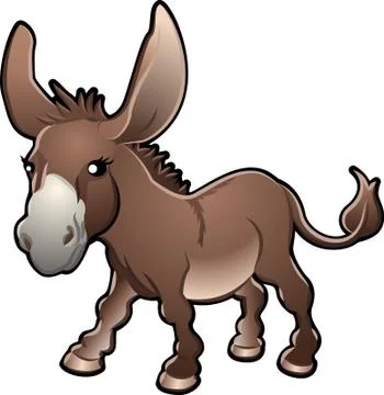 Cute donkey vector illustration Stockillustratie
