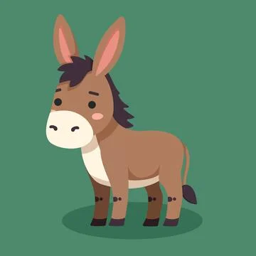 Cute donkey vector illustration Stock Illustration