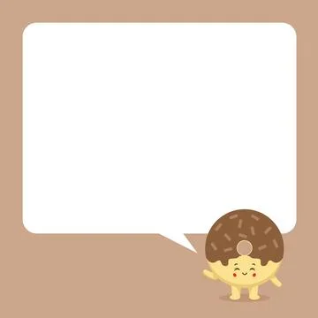 Cute Donute with Speech Bubbles Stock Illustration