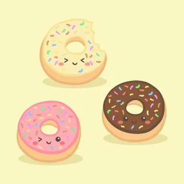 Cute Donuts Doughnut Vector Illustration Cartoon Stock-Illustration