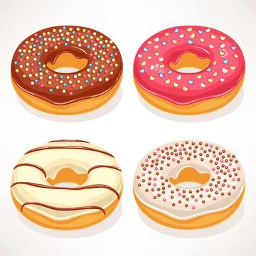 Cute donuts Stock Illustration