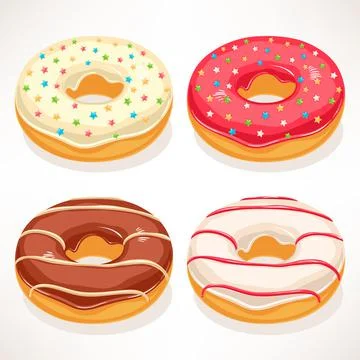 Cute donuts Stock Illustration